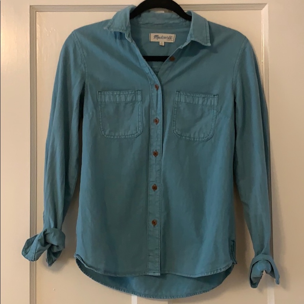 Blue Madewell Button Down w/ Vintage Look